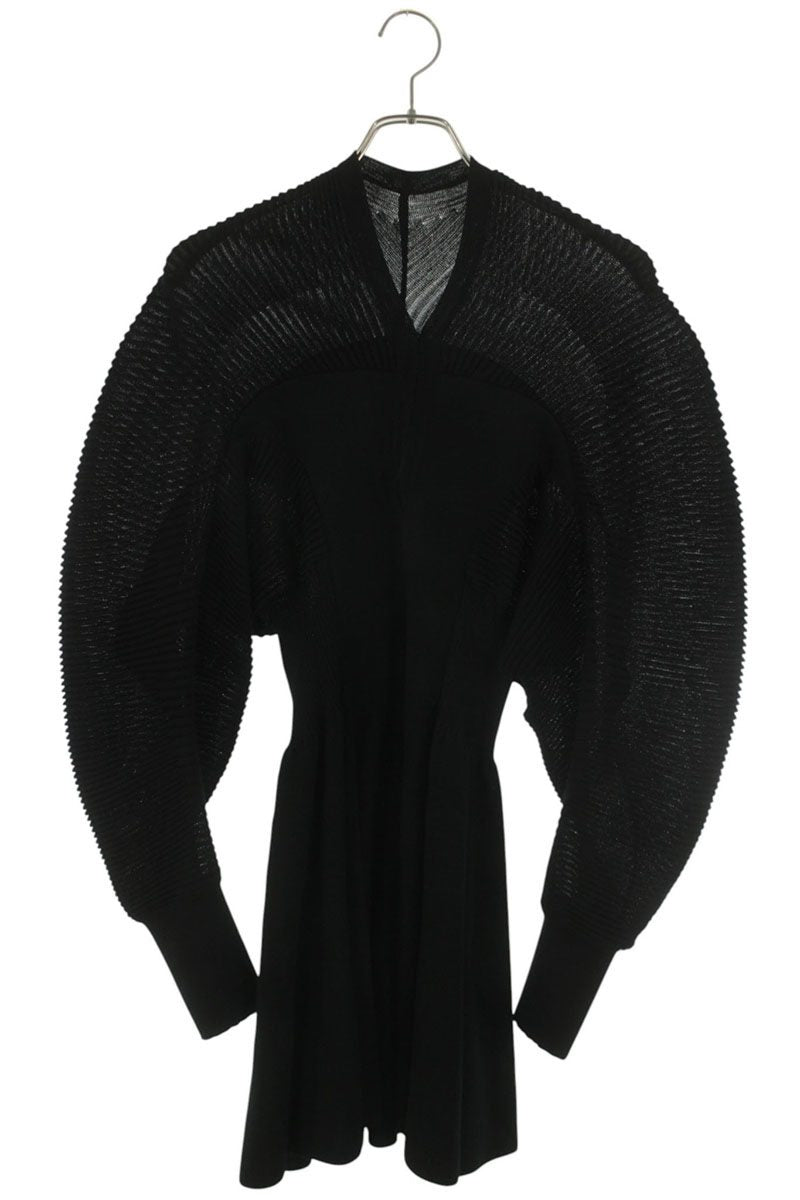 Vintage Curved Sleeve Knitted Dress 25SS Black Size 1