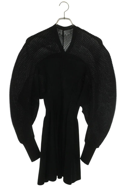 Vintage Curved Sleeve Knitted Dress 25SS Black Size 1
