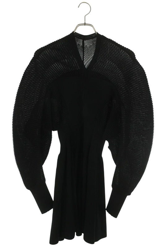 Vintage Curved Sleeve Knitted Dress 25SS Black Size 1