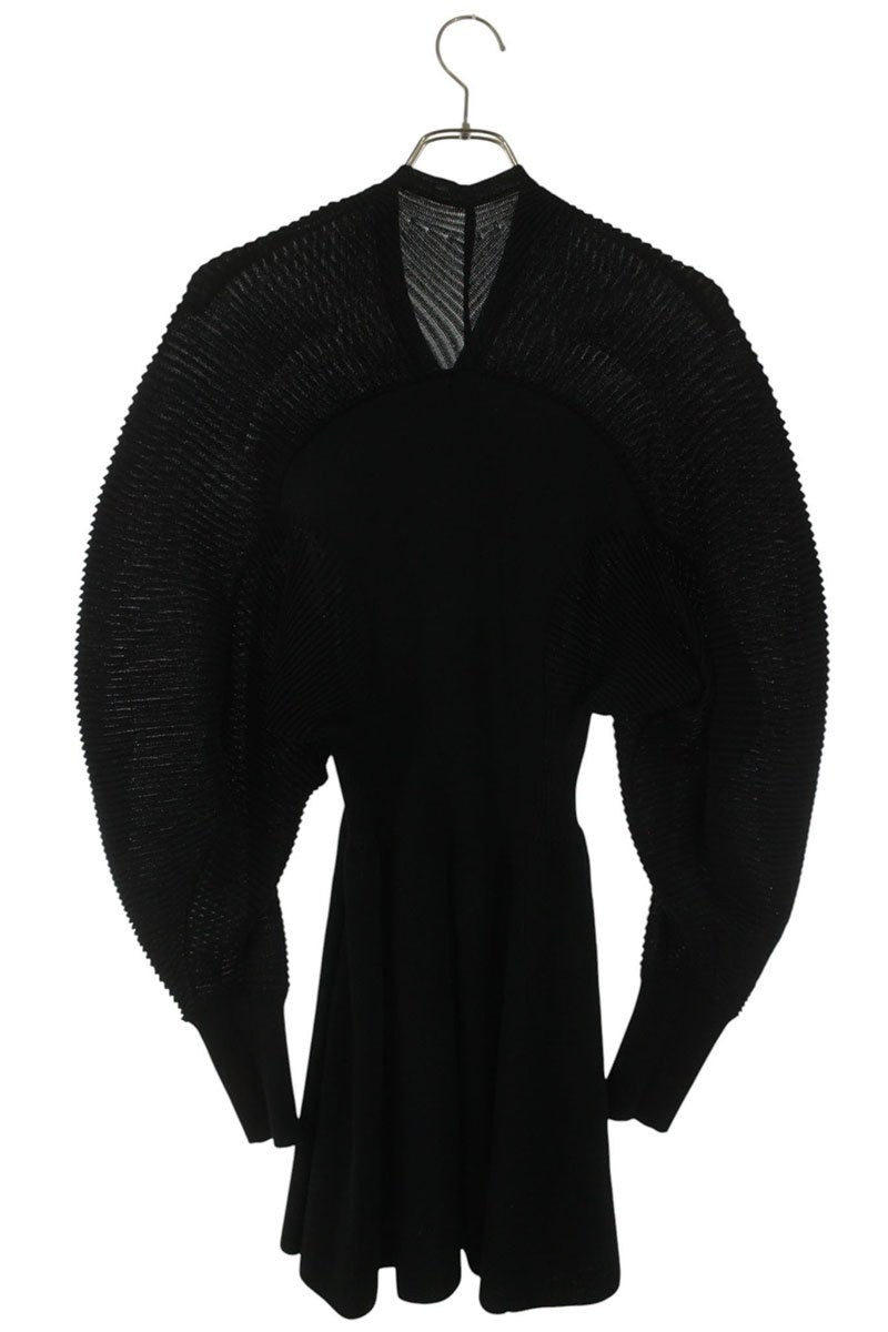 Vintage Curved Sleeve Knitted Dress 25SS Black Size 1