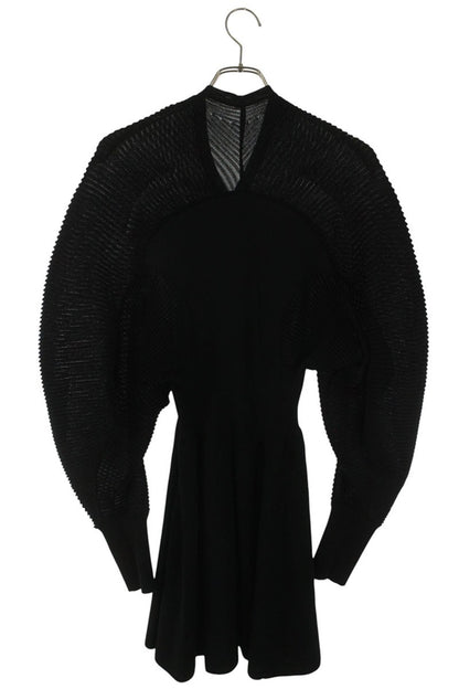 Vintage Curved Sleeve Knitted Dress 25SS Black Size 1