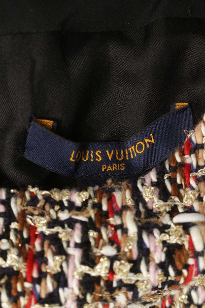 Louis Vuitton 21AW Mixed Tweed Monogram Belt Dress Size 40
