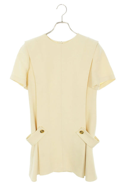 Louis Vuitton 21AW Beige Side Button Sleeve Dress Size 38