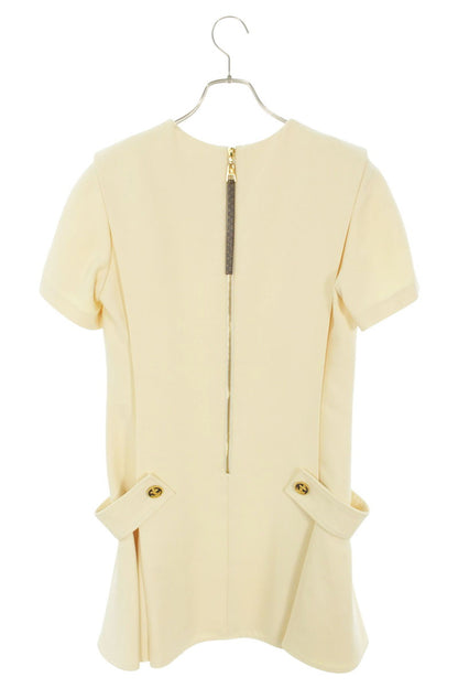 Louis Vuitton 21AW Beige Side Button Sleeve Dress Size 38