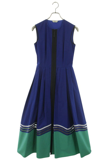 Fendi Front Zip Colorblock Cotton Dress Multi Size 36