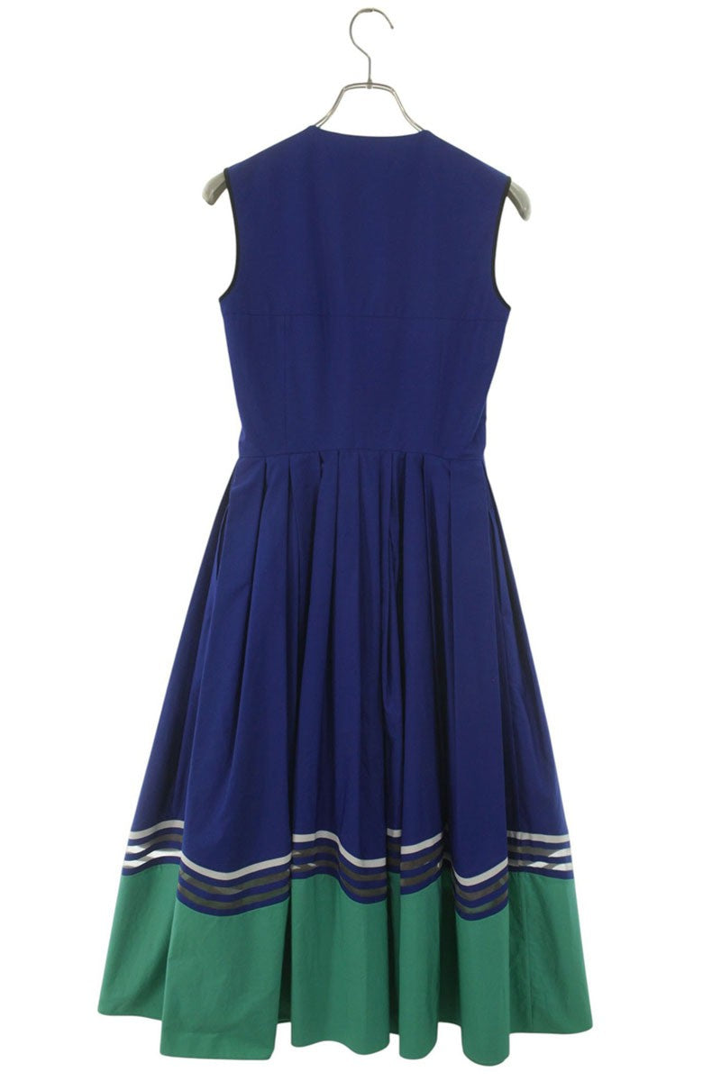 Fendi Front Zip Colorblock Cotton Dress Multi Size 36