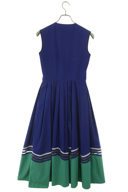 Fendi Front Zip Colorblock Cotton Dress Multi Size 36