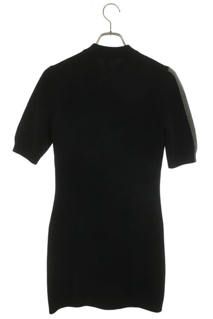 Louis Vuitton Black LV Intarsia Cashmere Knit Dress Size M