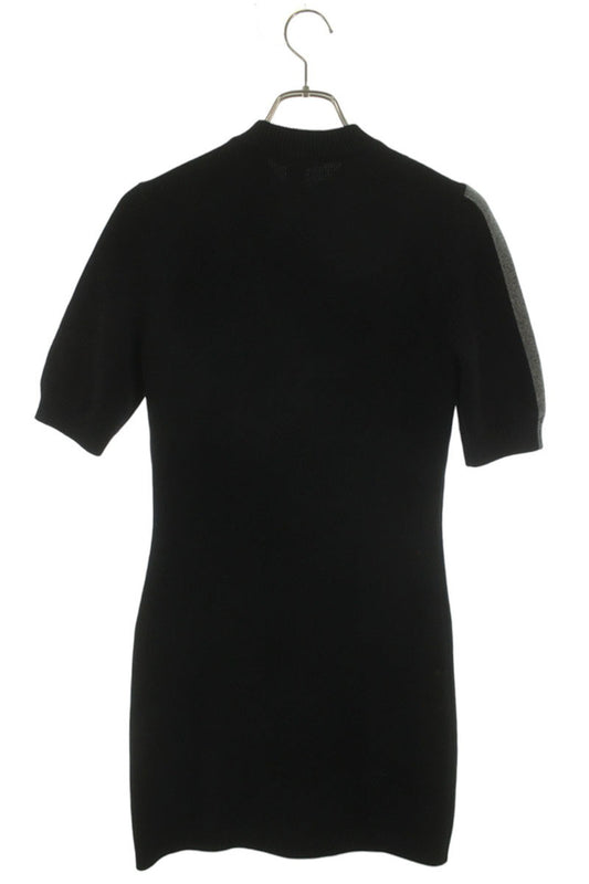 Louis Vuitton Black LV Intarsia Cashmere Knit Dress Size M