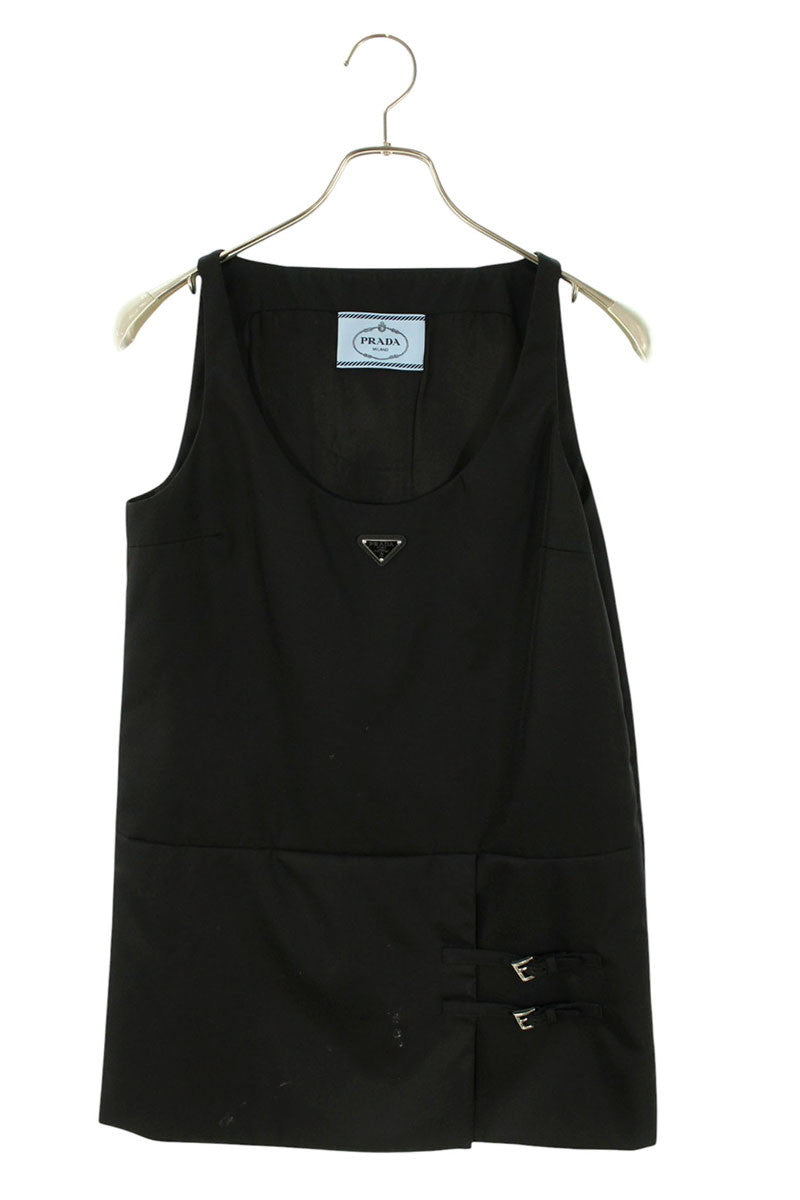 Prada Triangle Logo Plate Nylon Dress Black Size 36