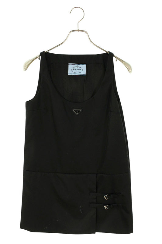 Prada Triangle Logo Plate Nylon Dress Black Size 36