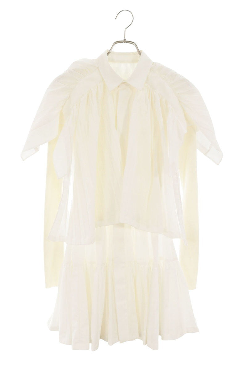 Sacai White Poplin Knit Dress Size 1
