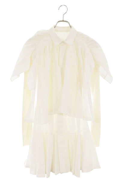 Sacai White Poplin Knit Dress Size 1