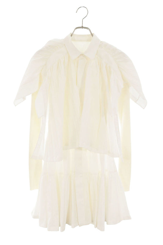 Sacai White Poplin Knit Dress Size 1