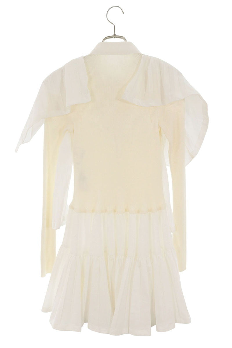 Sacai White Poplin Knit Dress Size 1