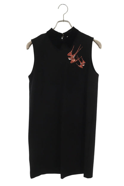 Miu Miu Black Sequined Sleeveless Dress Size S