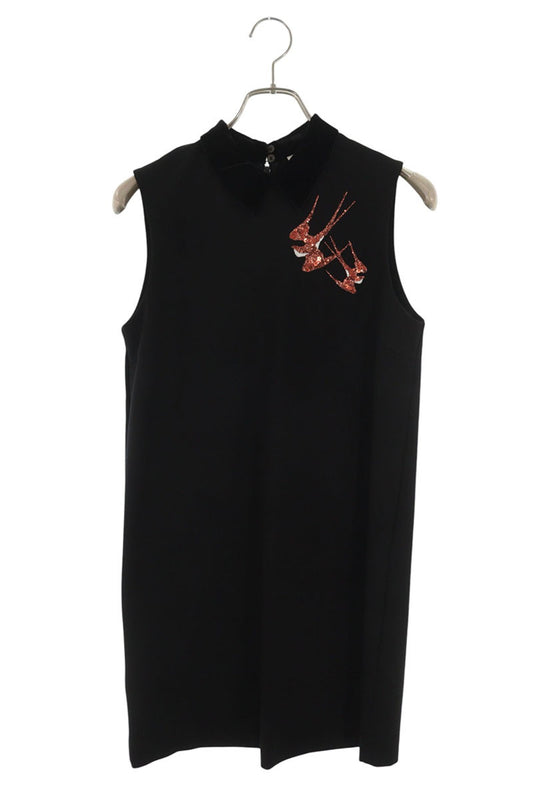 Miu Miu Black Sequined Sleeveless Dress Size S