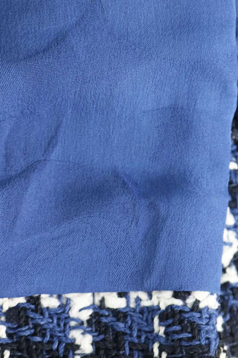 Chanel 23SS Coco Button Tweed Sleeveless Dress Blue Size 34