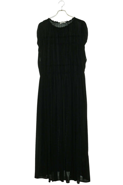 Jil Sander Black Rayon Draped Maxi Dress Size 38