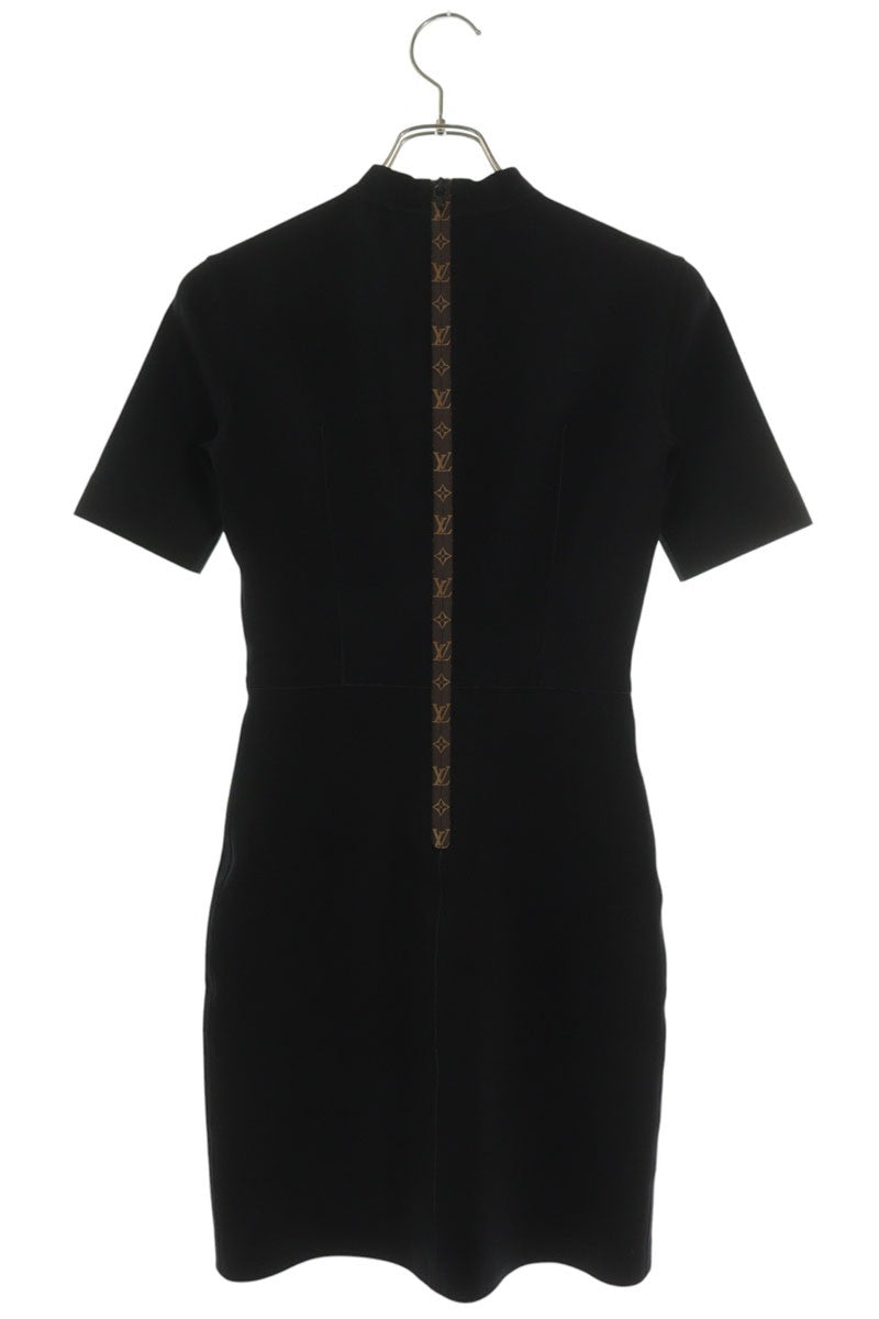 Louis Vuitton Black Stretch Mock Neck Dress Size 34
