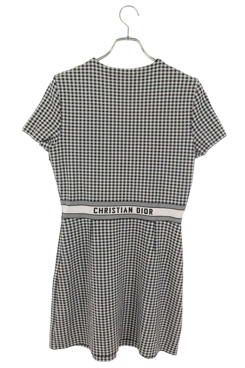 Dior 23AW Back Logo Gingham Check Flare Dress Size 40