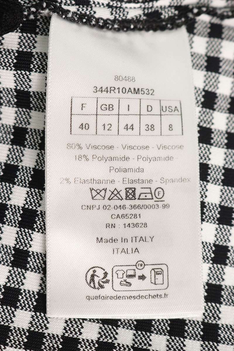 Dior 23AW Back Logo Gingham Check Flare Dress Size 40