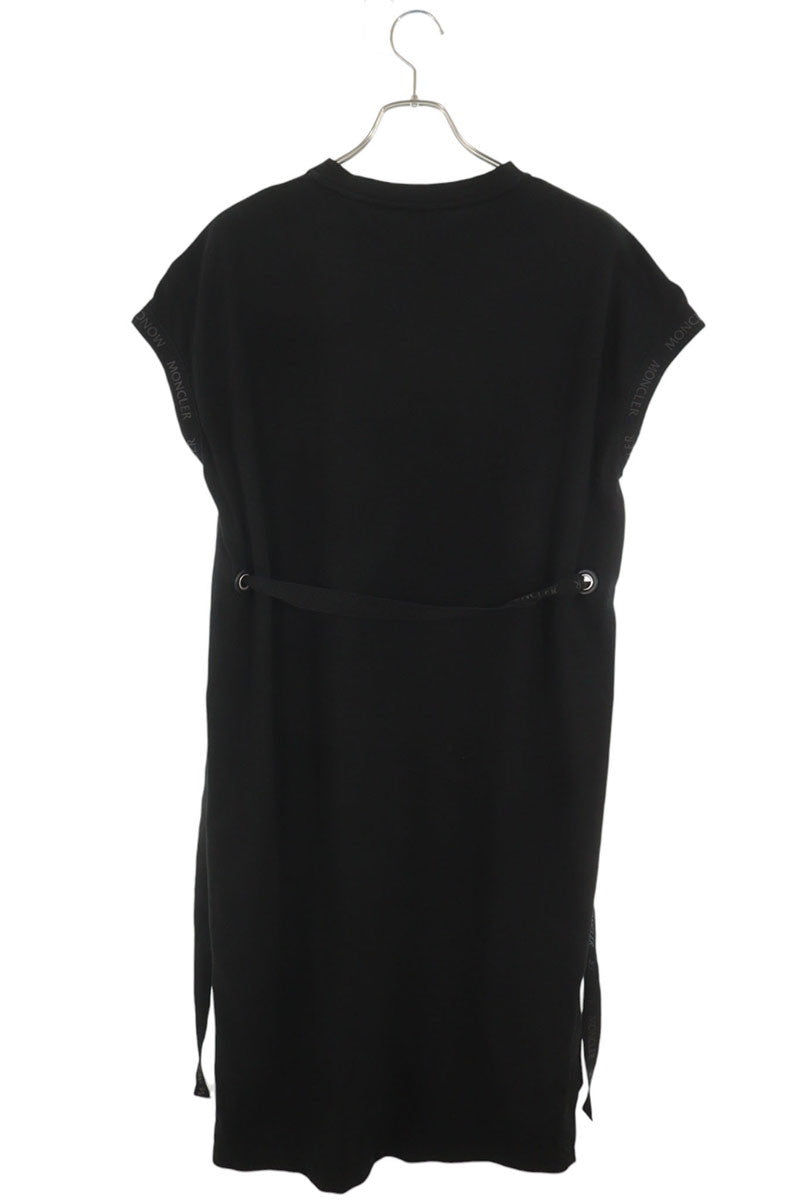 Moncler Logo Tape Design Cotton Dress Black Size XS
