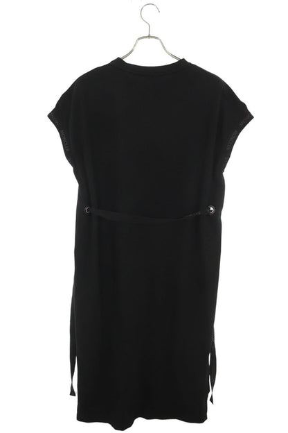 Moncler Logo Tape Design Cotton Dress Black Size XS