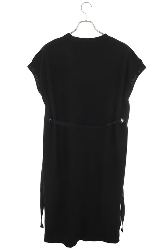 Moncler Logo Tape Design Cotton Dress Black Size XS