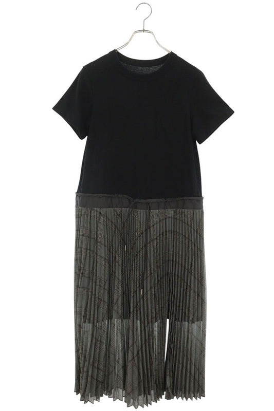 Sacai Paneled Cut & Sew Dress Black/Gray Size 2