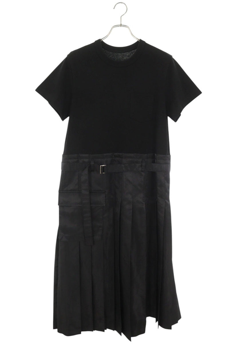 Sacai Black Mixed Material Dress Size 2