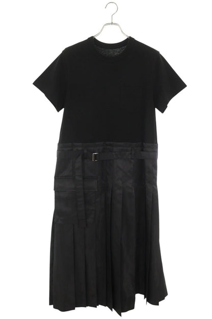 Sacai Black Mixed Material Dress Size 2