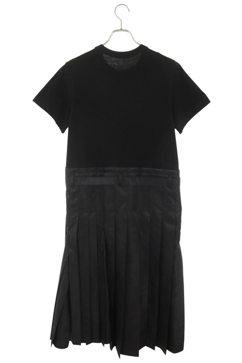 Sacai Black Mixed Material Dress Size 2