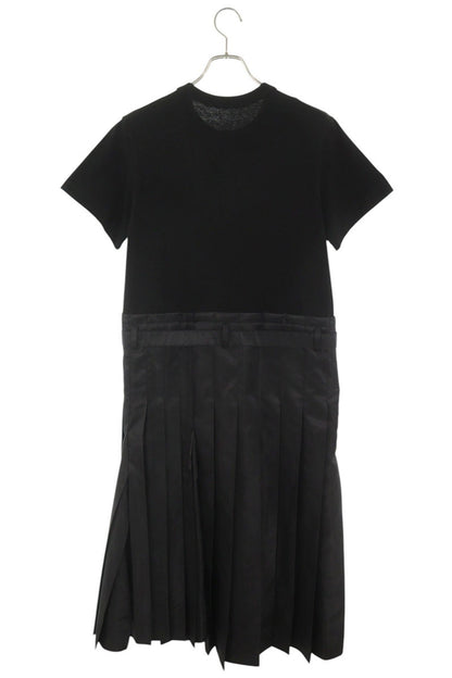 Sacai Black Mixed Material Dress Size 2
