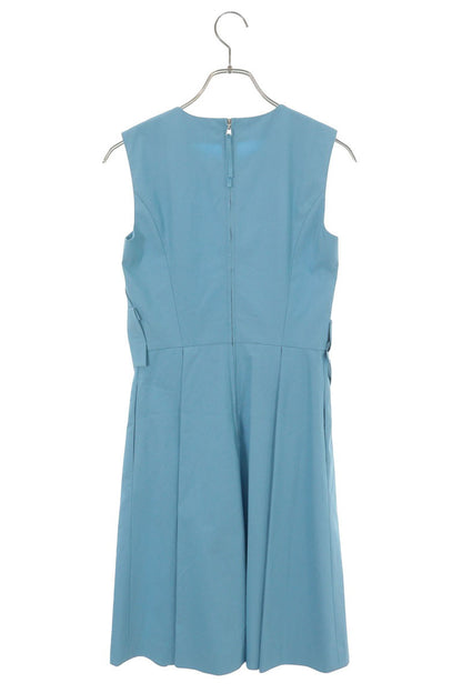 Vintage Light Blue Cotton Blend Sleeveless Dress Size 38