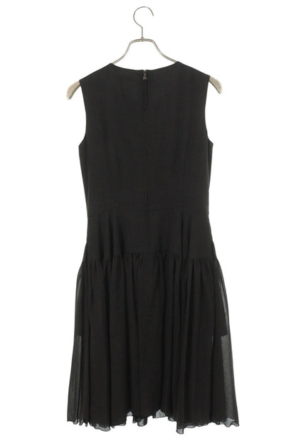 Vintage Gray Sleeveless Pleated Wool Blend Dress Size 38