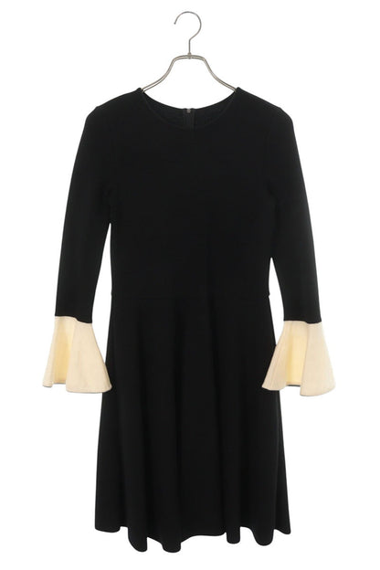 Vintage Black Wool Knit Dress Size 38