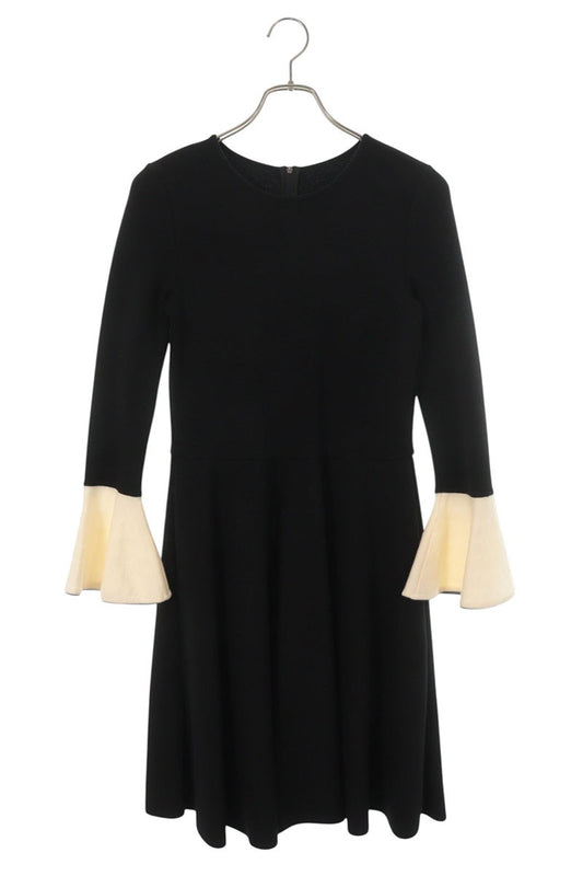 Vintage Black Wool Knit Dress Size 38