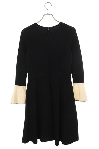 Vintage Black Wool Knit Dress Size 38