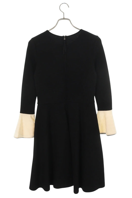 Vintage Black Wool Knit Dress Size 38