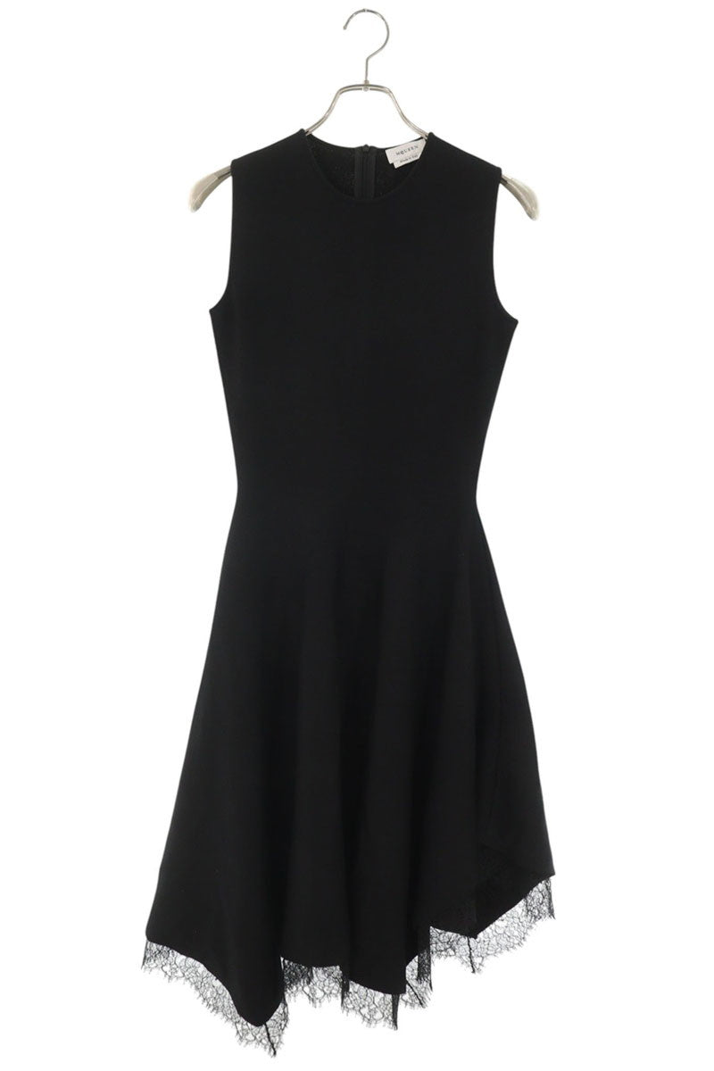 Alexander McQueen Lace Detail Asymmetric Dress Black Size XS