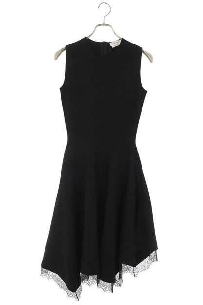 Alexander McQueen Lace Detail Asymmetric Dress Black Size XS