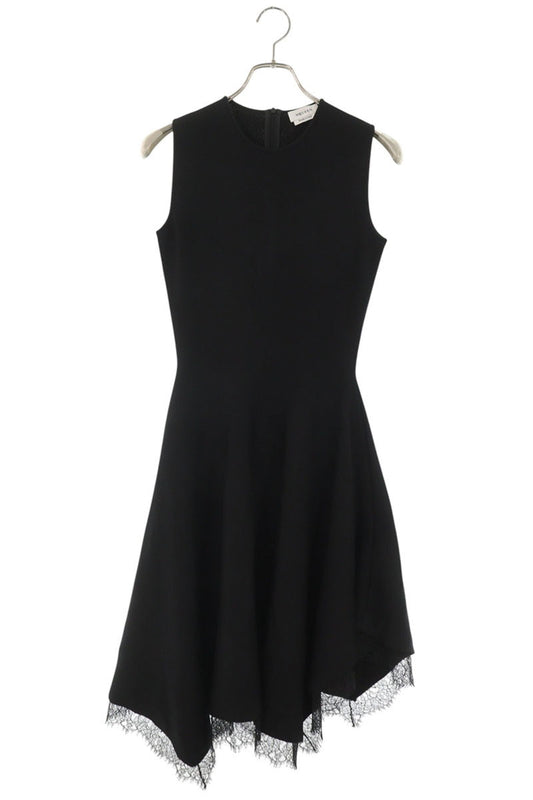 Alexander McQueen Lace Detail Asymmetric Dress Black Size XS