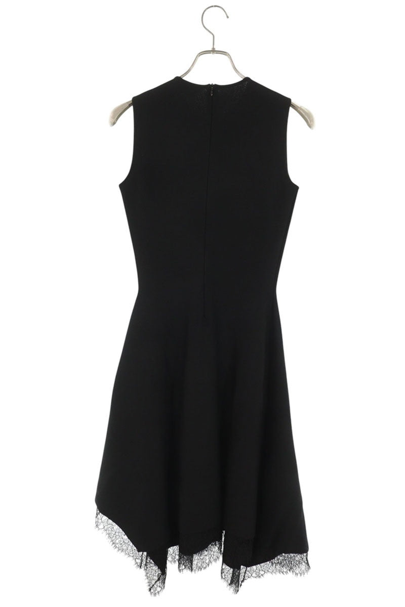 Alexander McQueen Lace Detail Asymmetric Dress Black Size XS