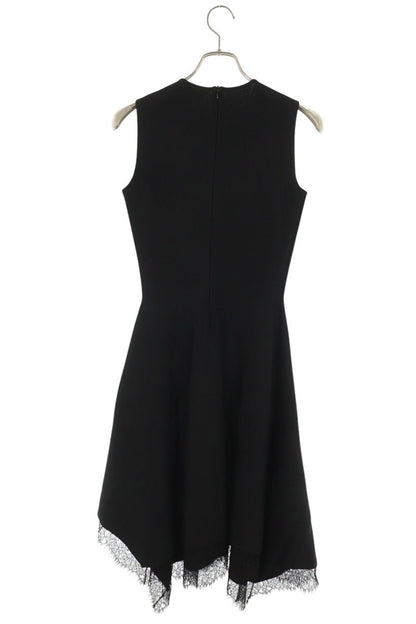 Alexander McQueen Lace Detail Asymmetric Dress Black Size XS