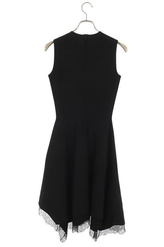 Alexander McQueen Lace Detail Asymmetric Dress Black Size XS
