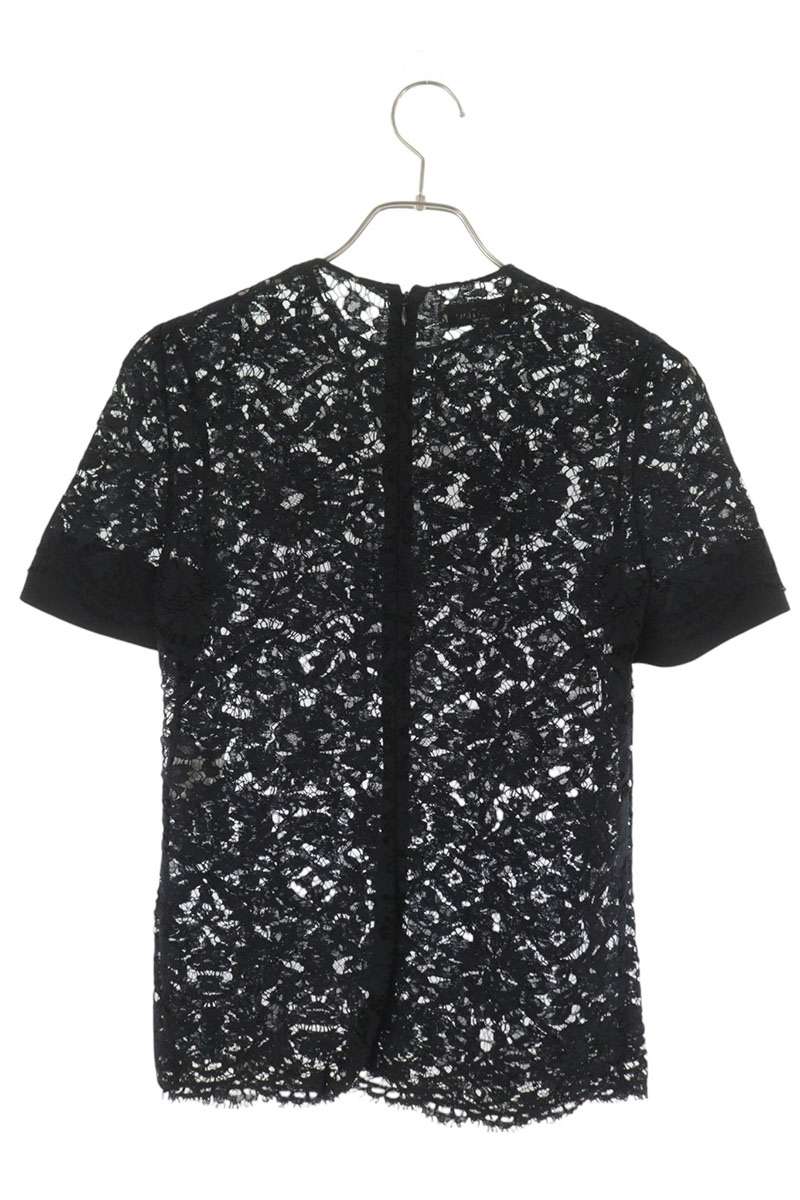 Valentino Black Floral Lace Sheer Blouse Size 40