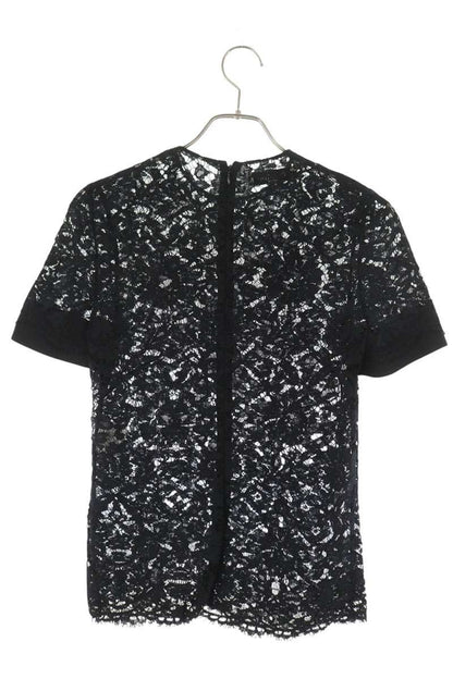 Valentino Black Floral Lace Sheer Blouse Size 40