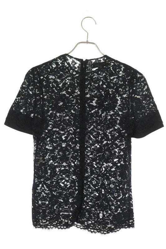 Valentino Black Floral Lace Sheer Blouse Size 40