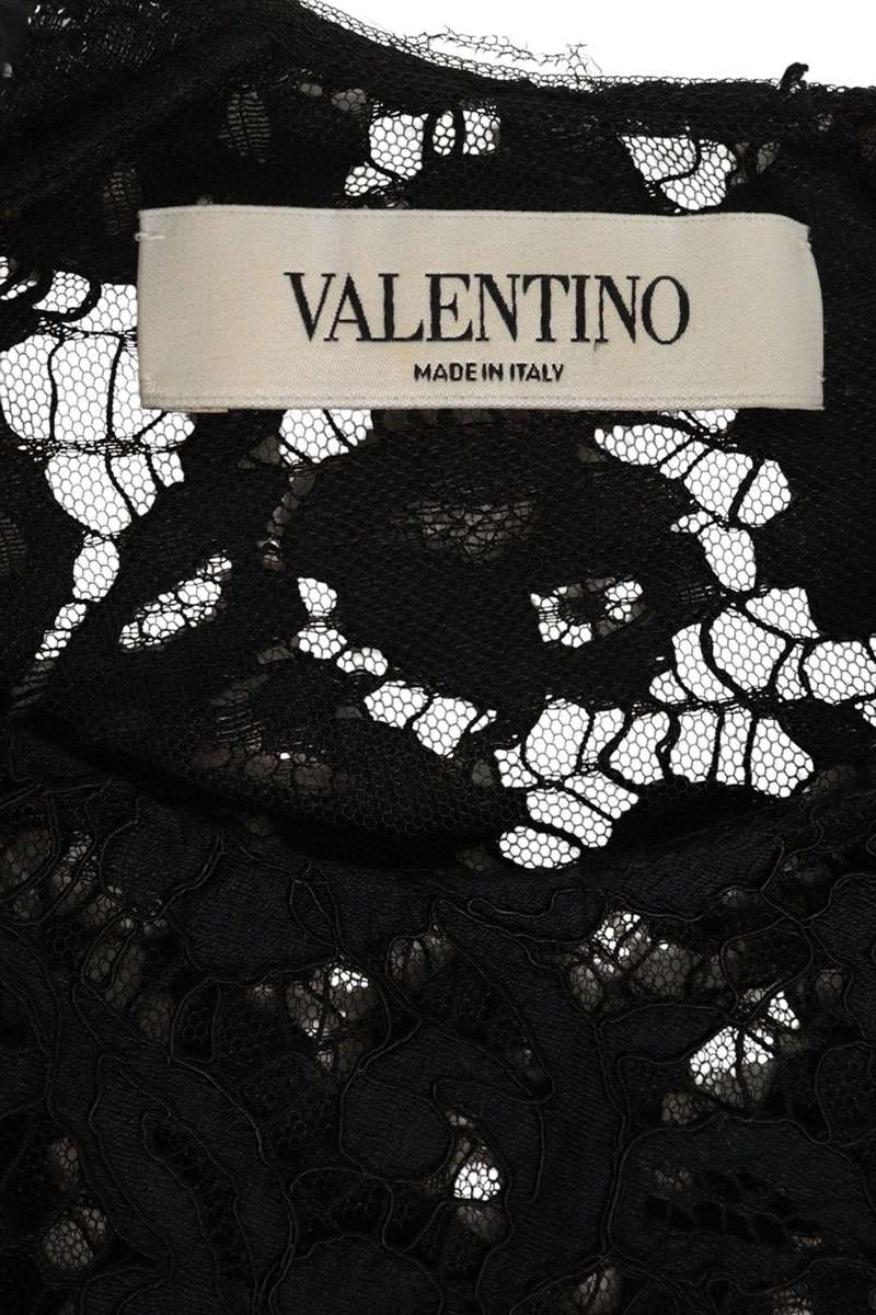 Valentino Black Floral Lace Sheer Blouse Size 40